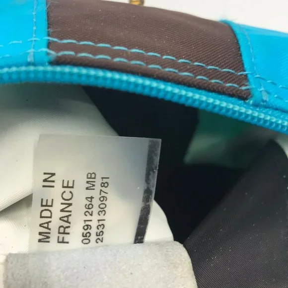 LONGCHAMP Blue Brown Fabric Chic Shoulder Bag - Picture 8 of 8